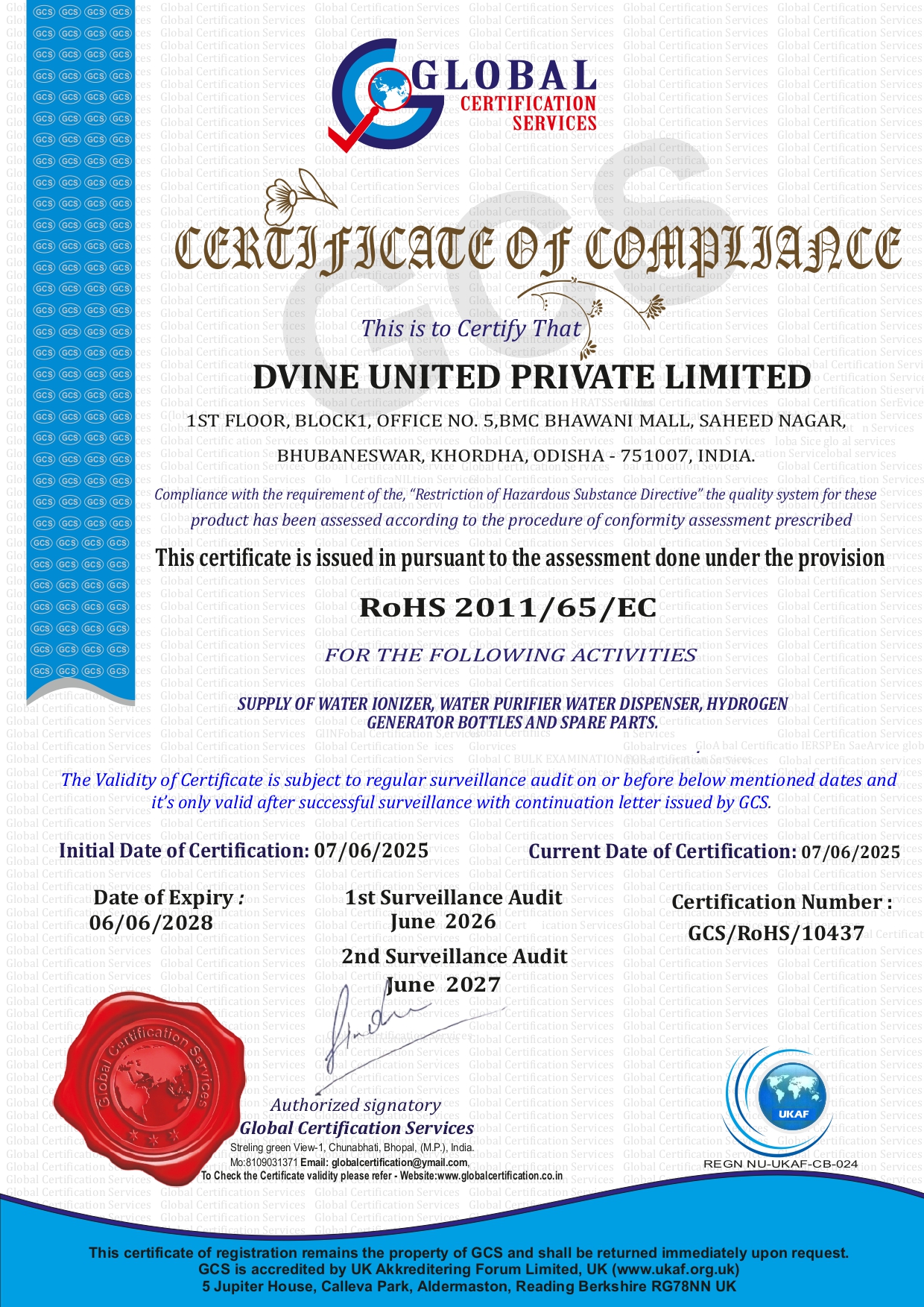 ROHs Certificate